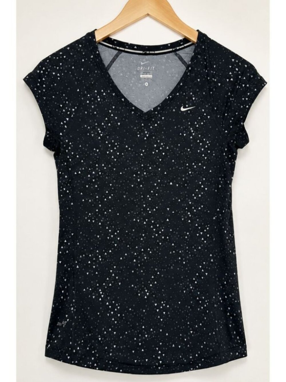NIKE Running Shirt Women's XS Black Dri-Fit Cap Sleeve Activewear Top